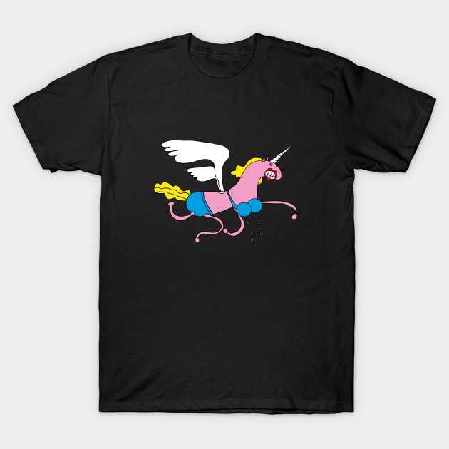 FLYING LADY UNICORN, WITH LASER MAMMORY CANNONS T-Shirt by CliffordHayes